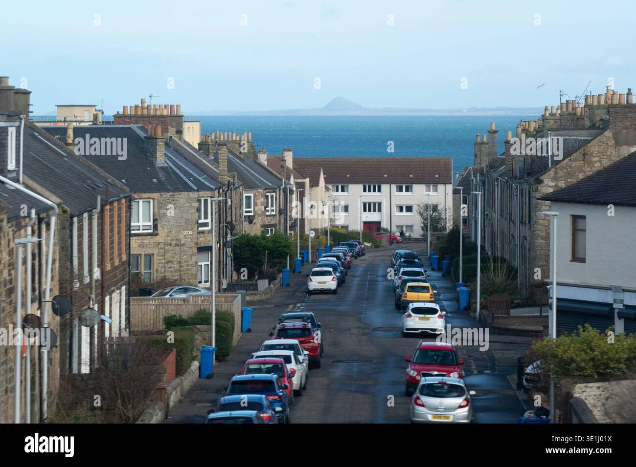 Kirkcaldy, Fife, Schottland mit Blick auf den North Berwick Law Stockfoto