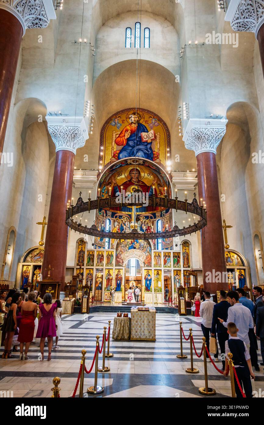 15. Juni 2024, Belgrad, Serbien: Innenansicht der Markuskirche im Zentrum von Belgrad, Serbien Stockfoto