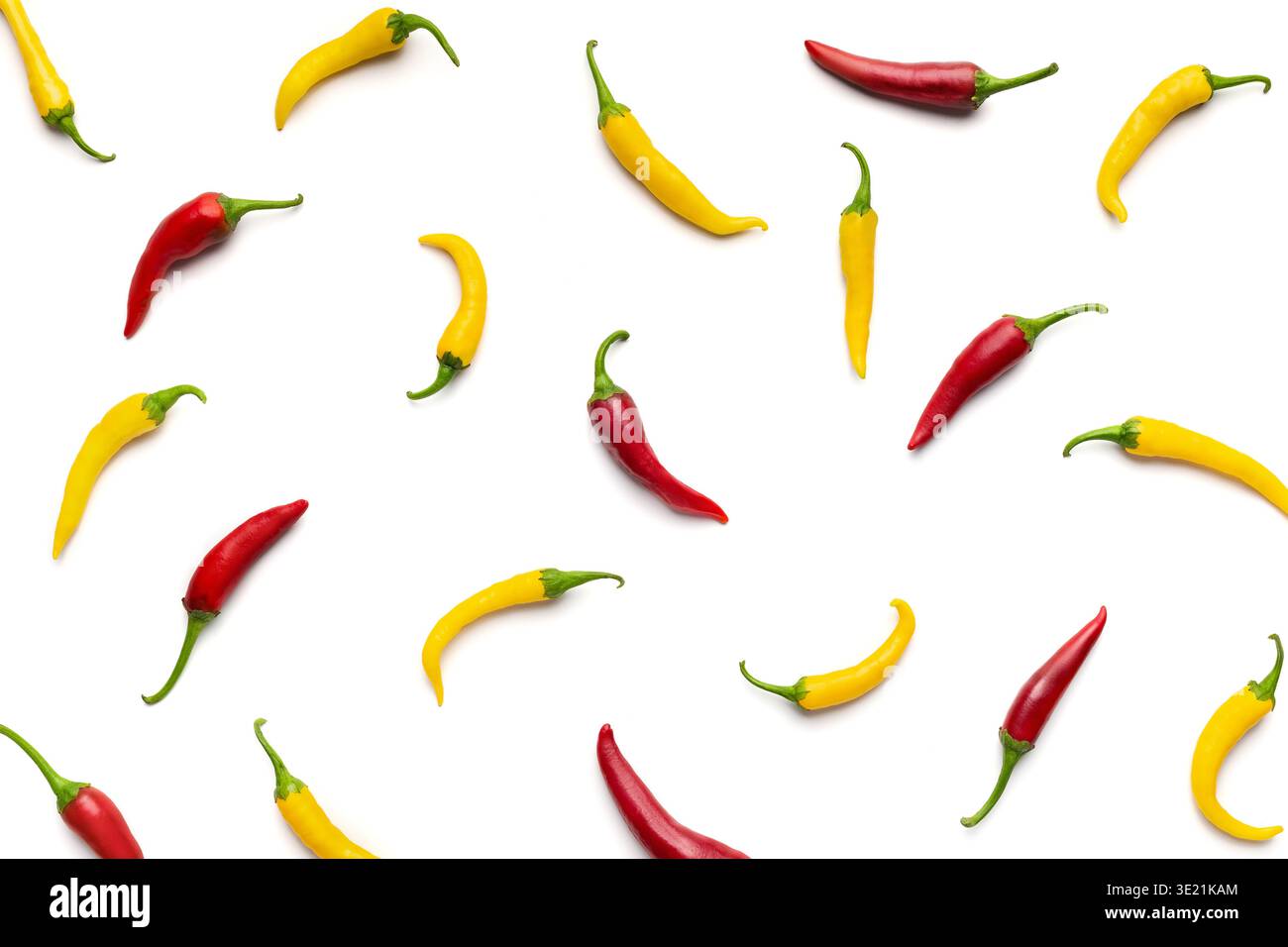 Abstrakter Hintergrund aus rotem und gelbem Paprika Stockfoto