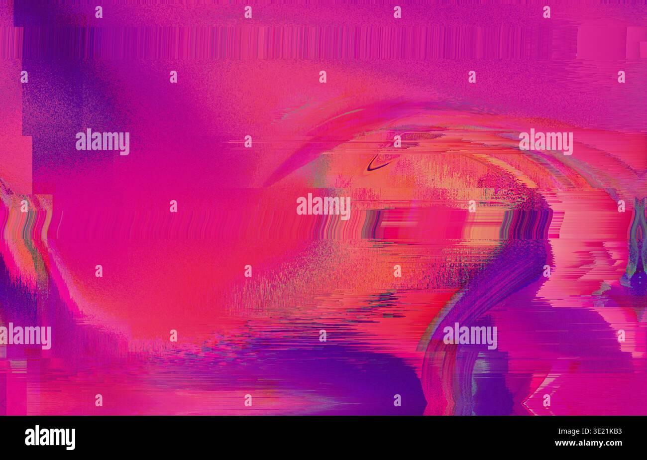 Glitchtextur Lila Pink Grainy Gradient Stockfoto