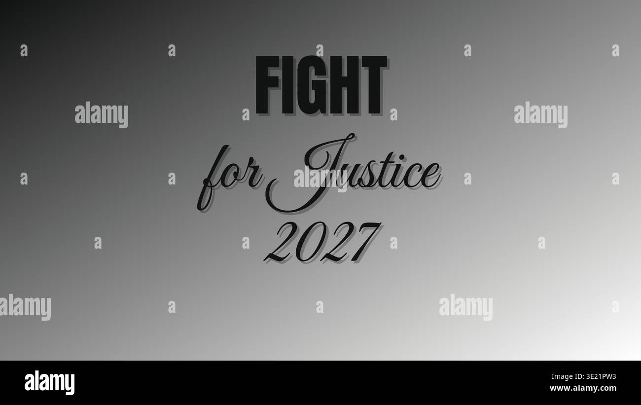 Fight For Justice 2027 Awareness Design Stock Vektor