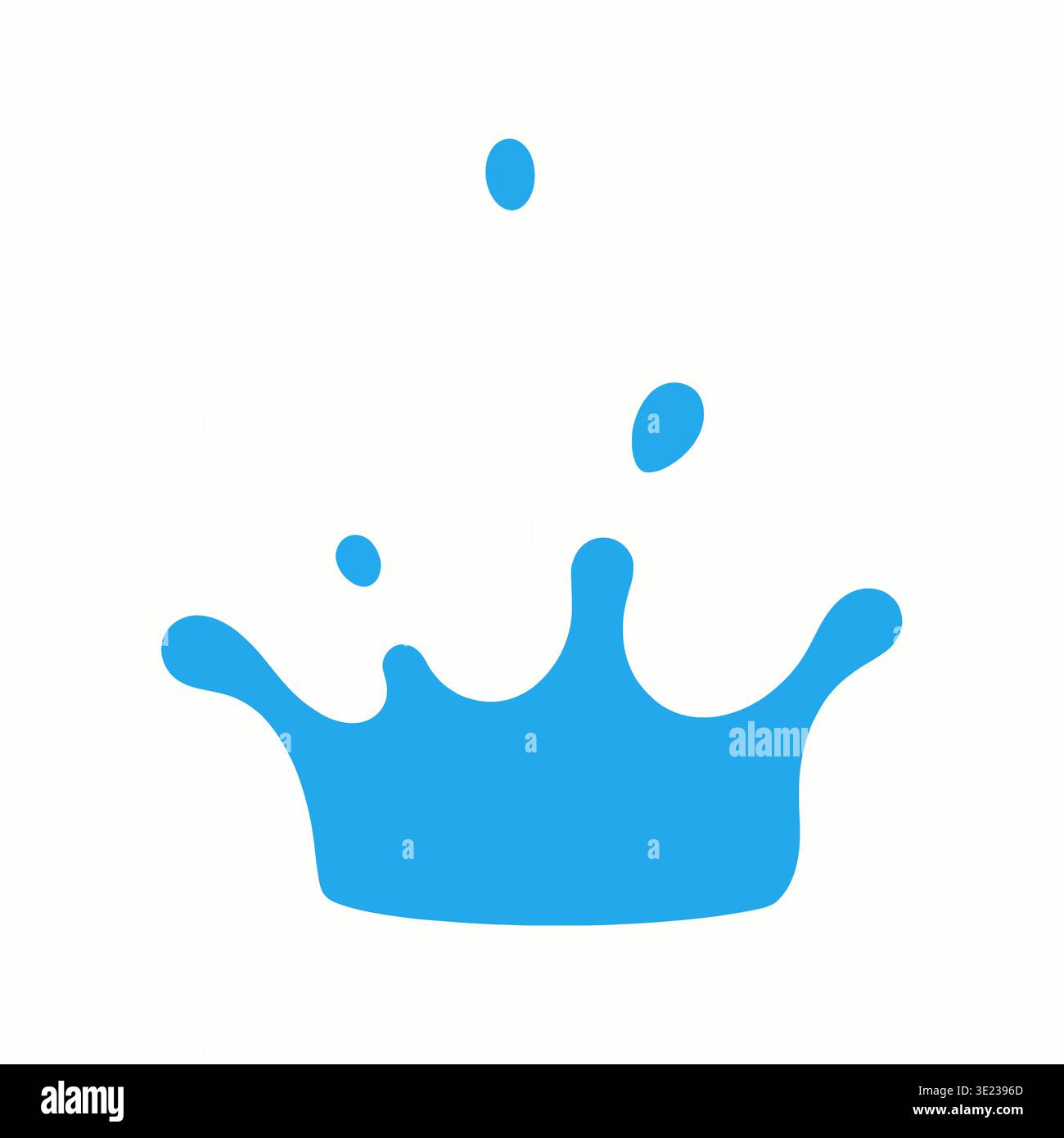 Dieses Bild zeigt einen einzigen, minimalistischen, flachen Vektor-Wasserspritzer mit klaren Linien und eine leuchtend blaue Farbpalette, isoliert auf weiß. USIN generiert Stock Vektor