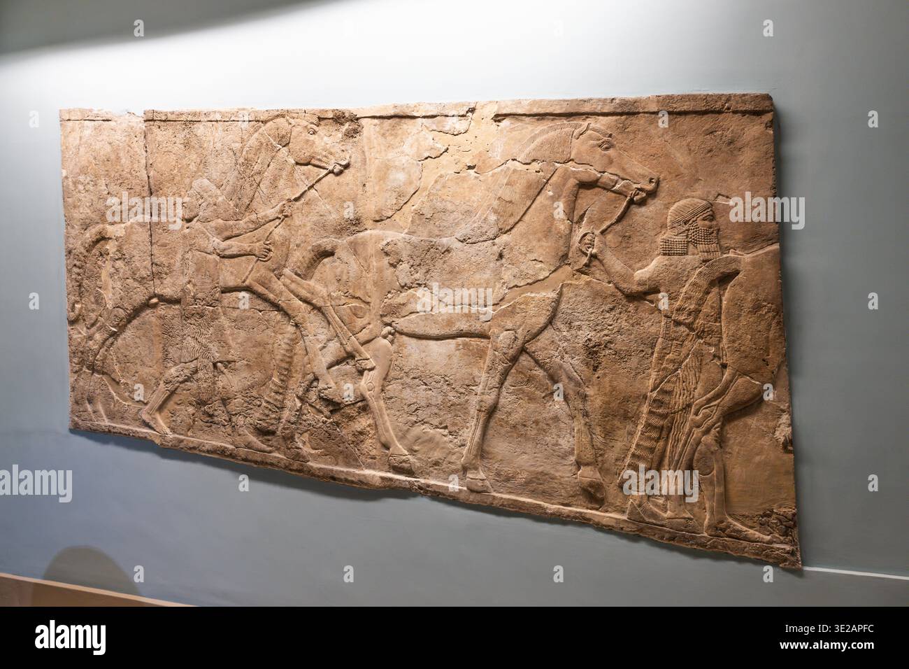 Assyrisches Steinrelief im British Museum in London, Großbritannien Stockfoto