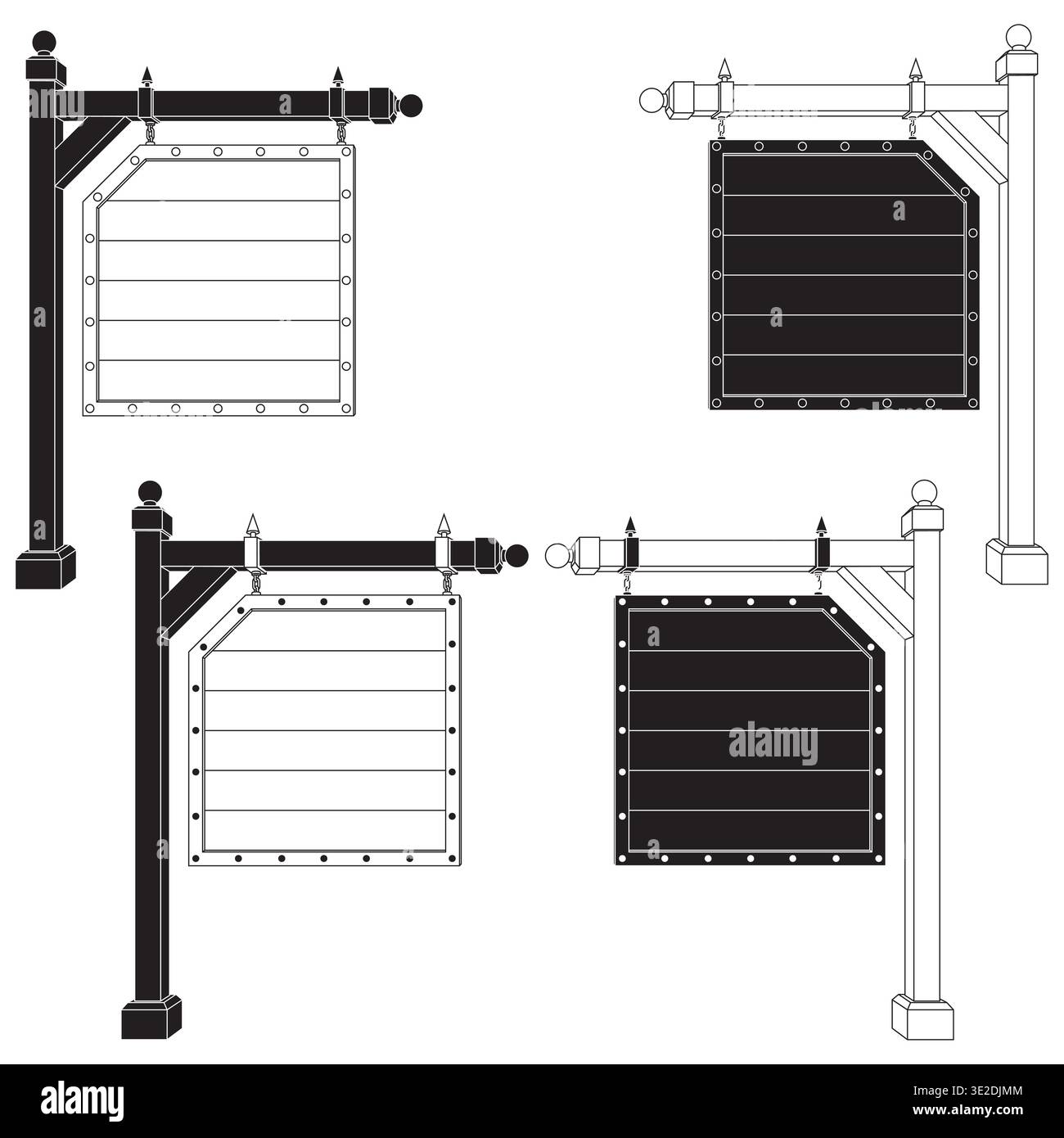 Minimalistische schwarze Strichgrafik, die die Silhouette eines klassischen mittelalterlichen Schildes einfängt. Klare und moderne künstlerische Vision perfekt für Logos oder Stock Vektor