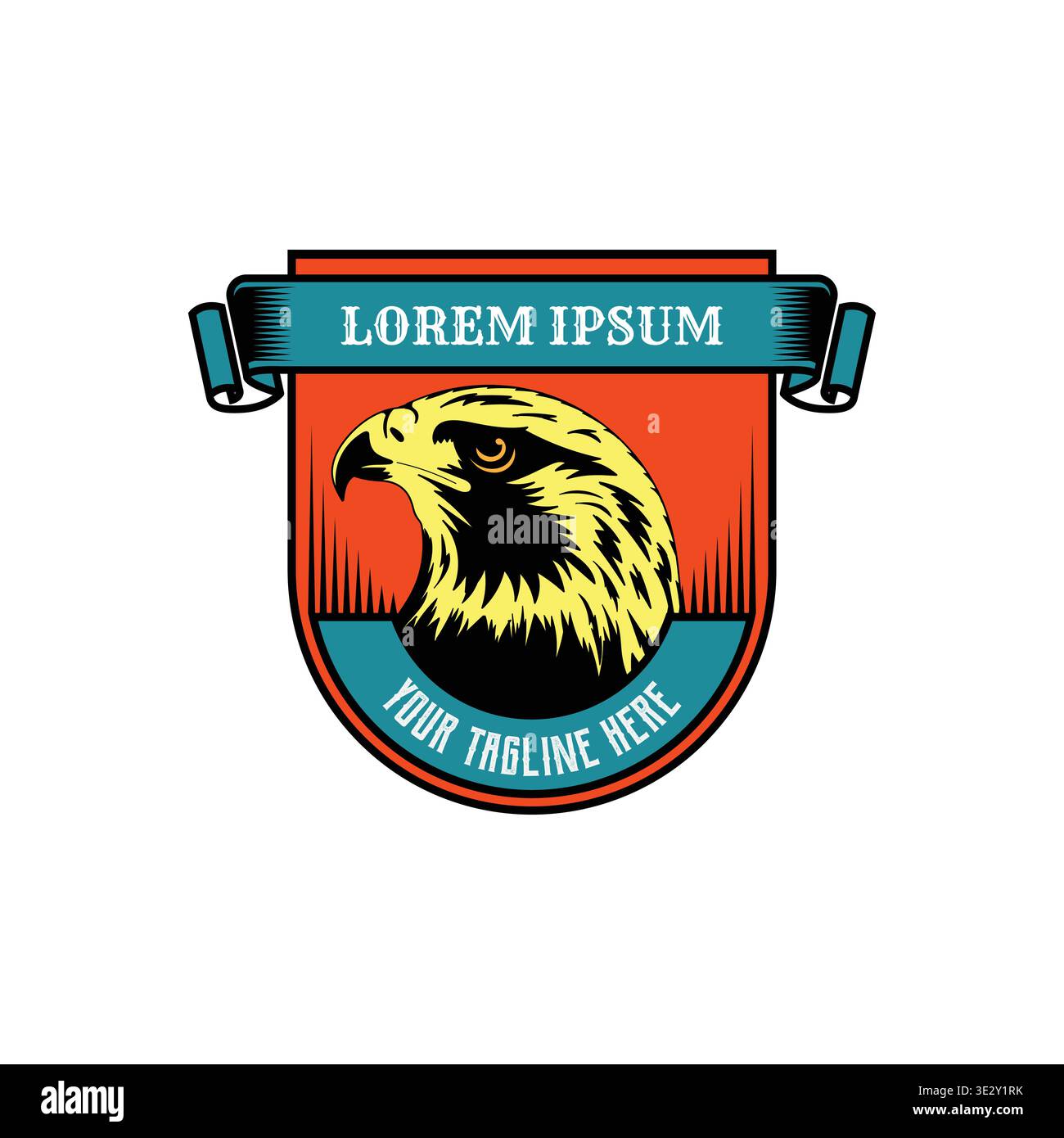 Rustikales Raubvogel-Emblem Mit Majestätischem Falken-Falken-Falken-Silhouette Stock Vektor