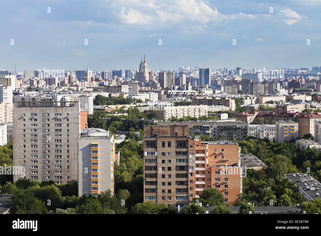 Panorama der Stadt Moskau im Sommertag Stockfoto
