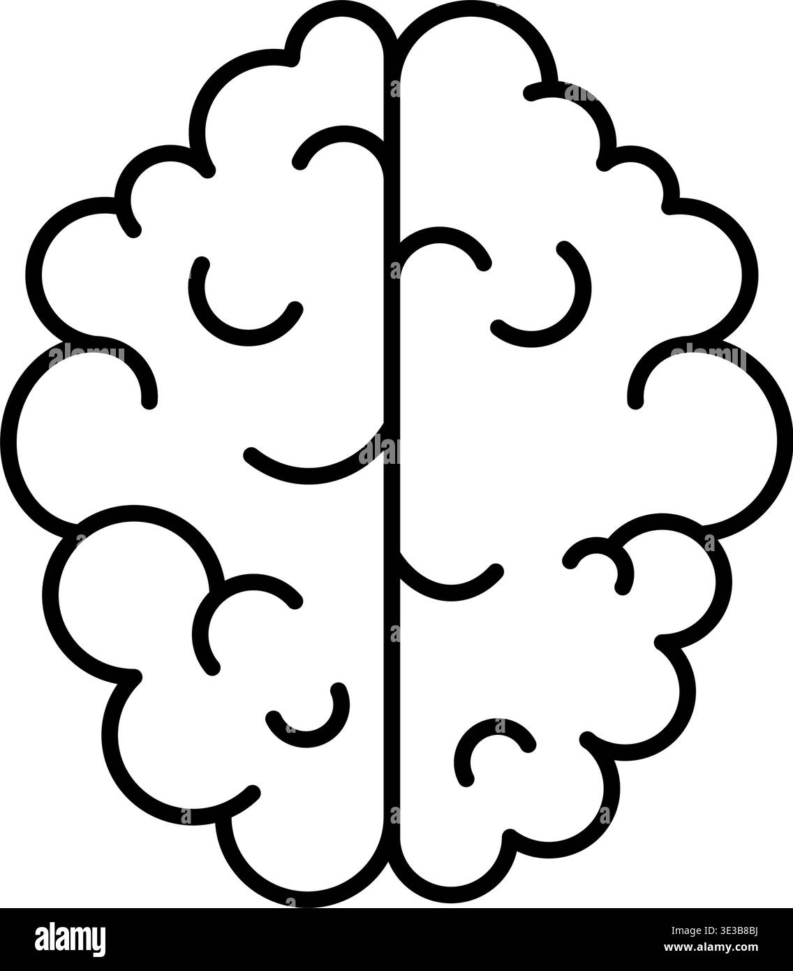 Gehirn Minimalistischer Linienstil Symbol, Isolierte Vektor-Illustration Stock Vektor