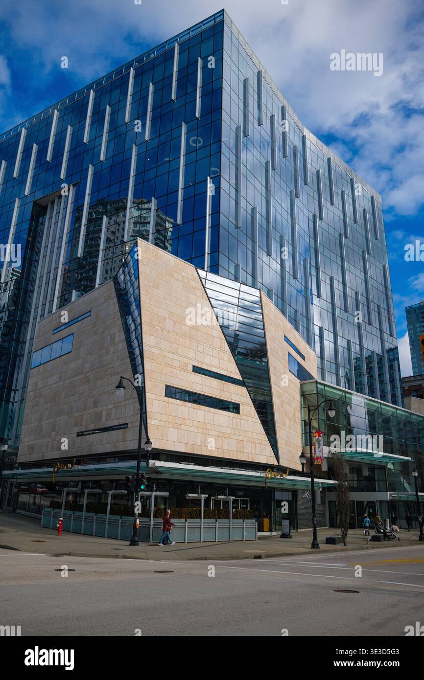 Die moderne Architektur des Anvil Centre in New Westminster, BC. Stockfoto