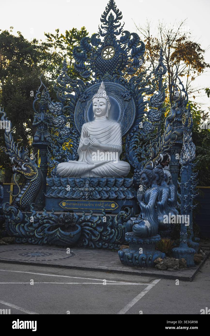 Blauer Tempel für Chiang Rai Details Stockfoto