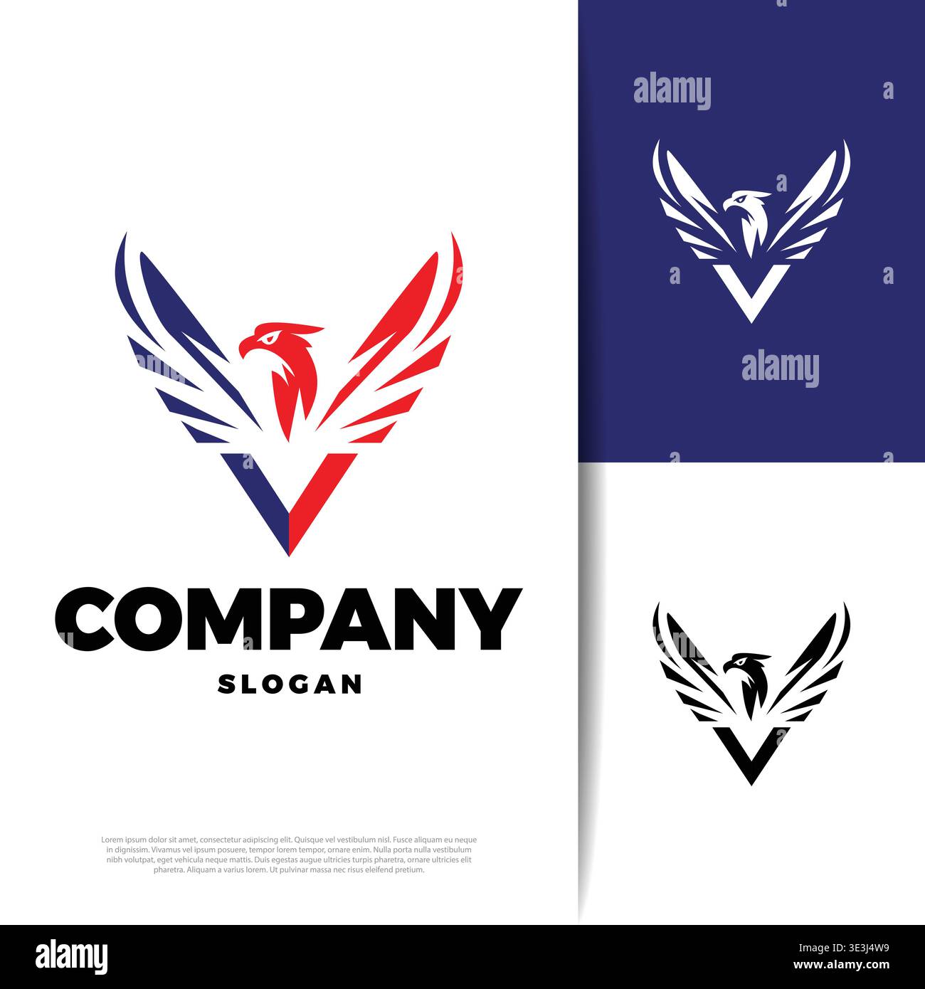 Professionelles Adlerdesign mit klaren Linien, starken Flügeln und auffälligem, modernem Stil, perfekt für Logos, Branding, Sportmannschaften, Embleme, und Grafik Stock Vektor