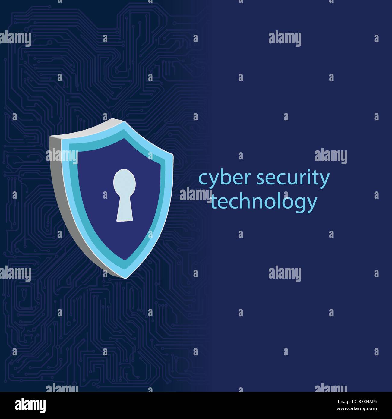 Cyber Security Technology Shield Mit Keyhole Lock Symbol Für Datenschutz Und Netzwerksicherheit Stock Vektor