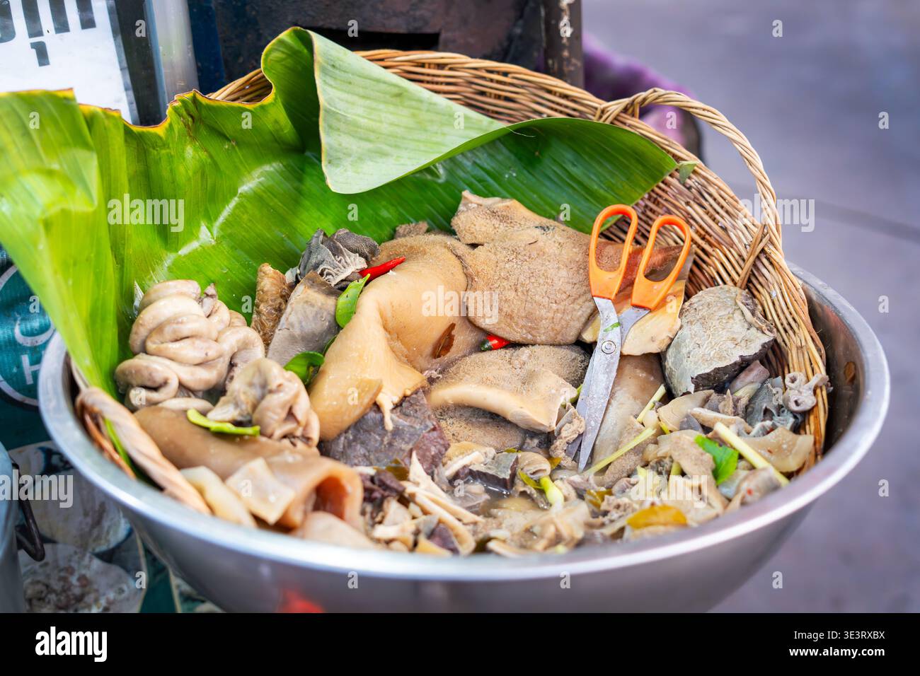 Tripe auf einem asiatischen Markt in Siem Reap, Kambodscha Stockfoto