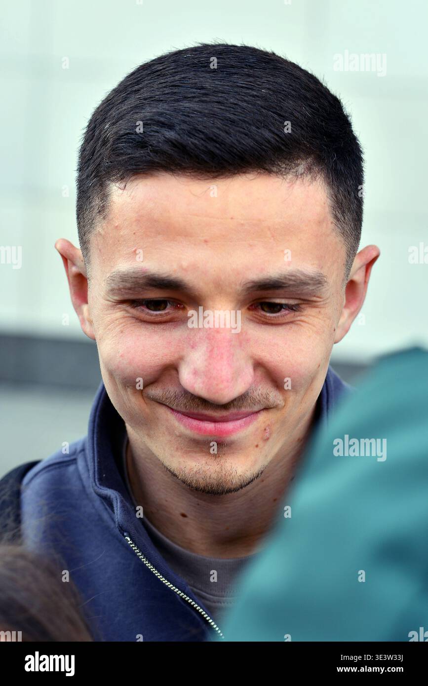 Warschau, Polen. 23. März 2026. Spieler der polnischen Fußballnationalmannschaft Bartosz Slisz Stockfoto