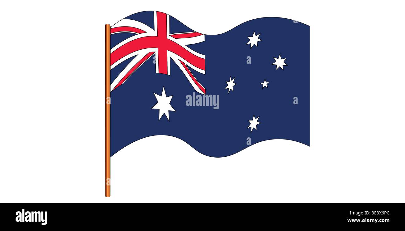 Flagge Australiens. Australisches Nationalsymbol in offiziellen Farben. Vorlagensymbol. Abstrakter Vektorhintergrund Stock Vektor