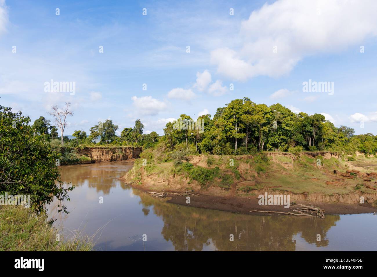 Blick auf den Mara River in Kenia, Afrika Stockfoto