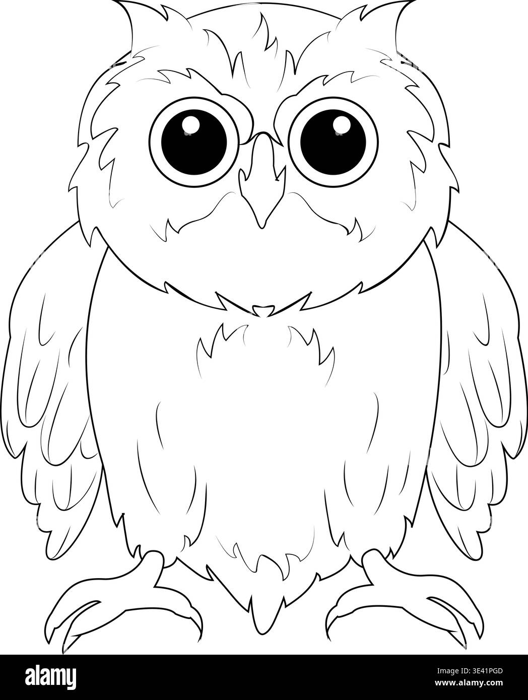Eule. Wildwald gefiederte nachtaktive Raubvogel. Wildtier-Symbol Stock Vektor