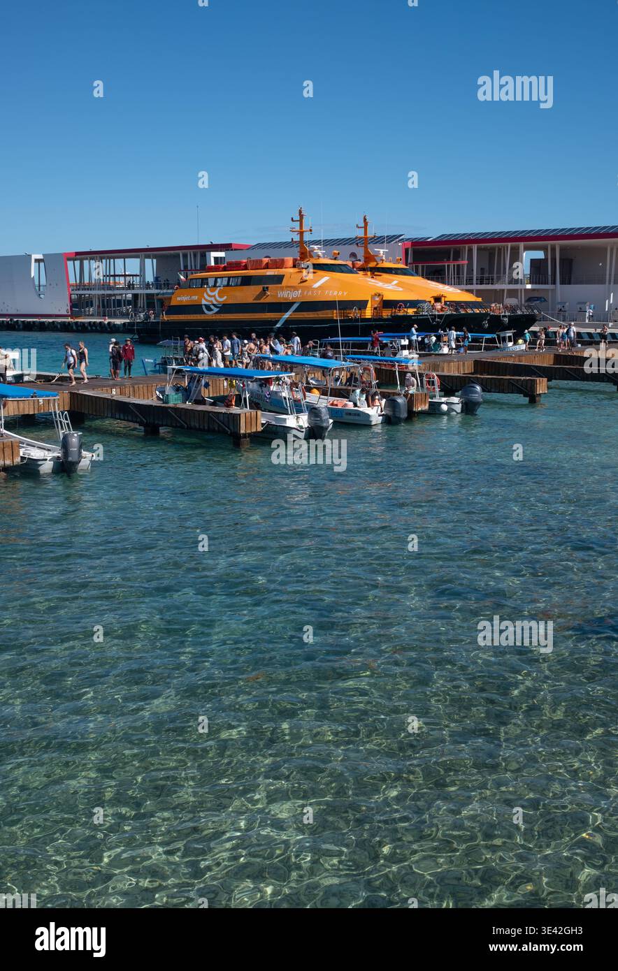 Bootsausflug Pier in Cozumel Mexiko Stockfoto
