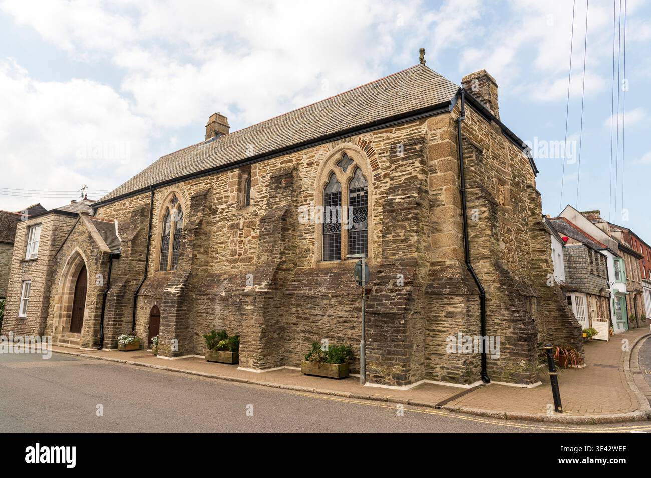 Der 1272 erbaute Herzogspalast, einst Sitz der alten Stannarienhöfe in Lostwithiel, Cornwall, Großbritannien Stockfoto