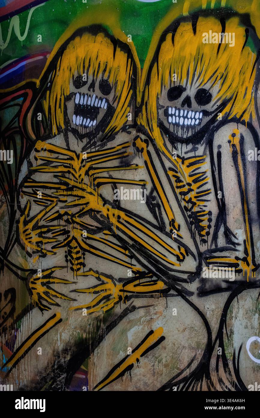 Graffiti im „Hell's Gate Tunnel“ Albuquerque, New Mexico Stockfoto