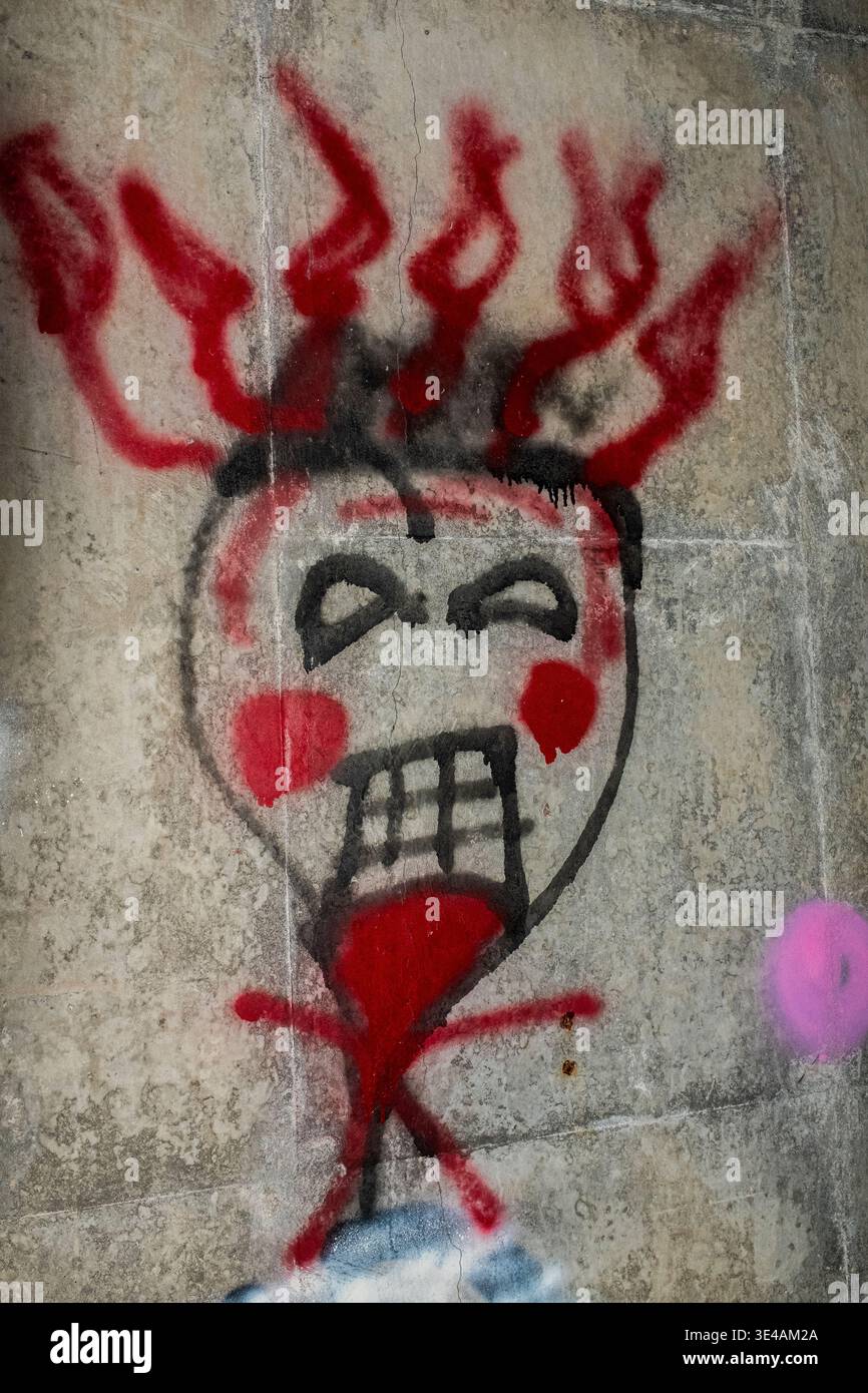 Graffiti im „Hell's Gate Tunnel“ Albuquerque, New Mexico Stockfoto