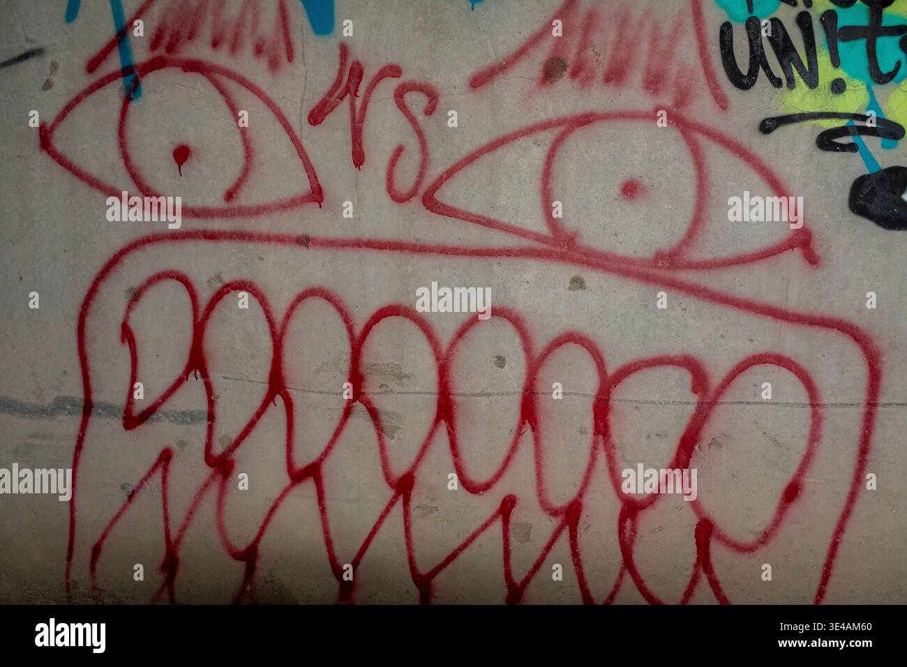Graffiti im „Hell's Gate Tunnel“ Albuquerque, New Mexico Stockfoto