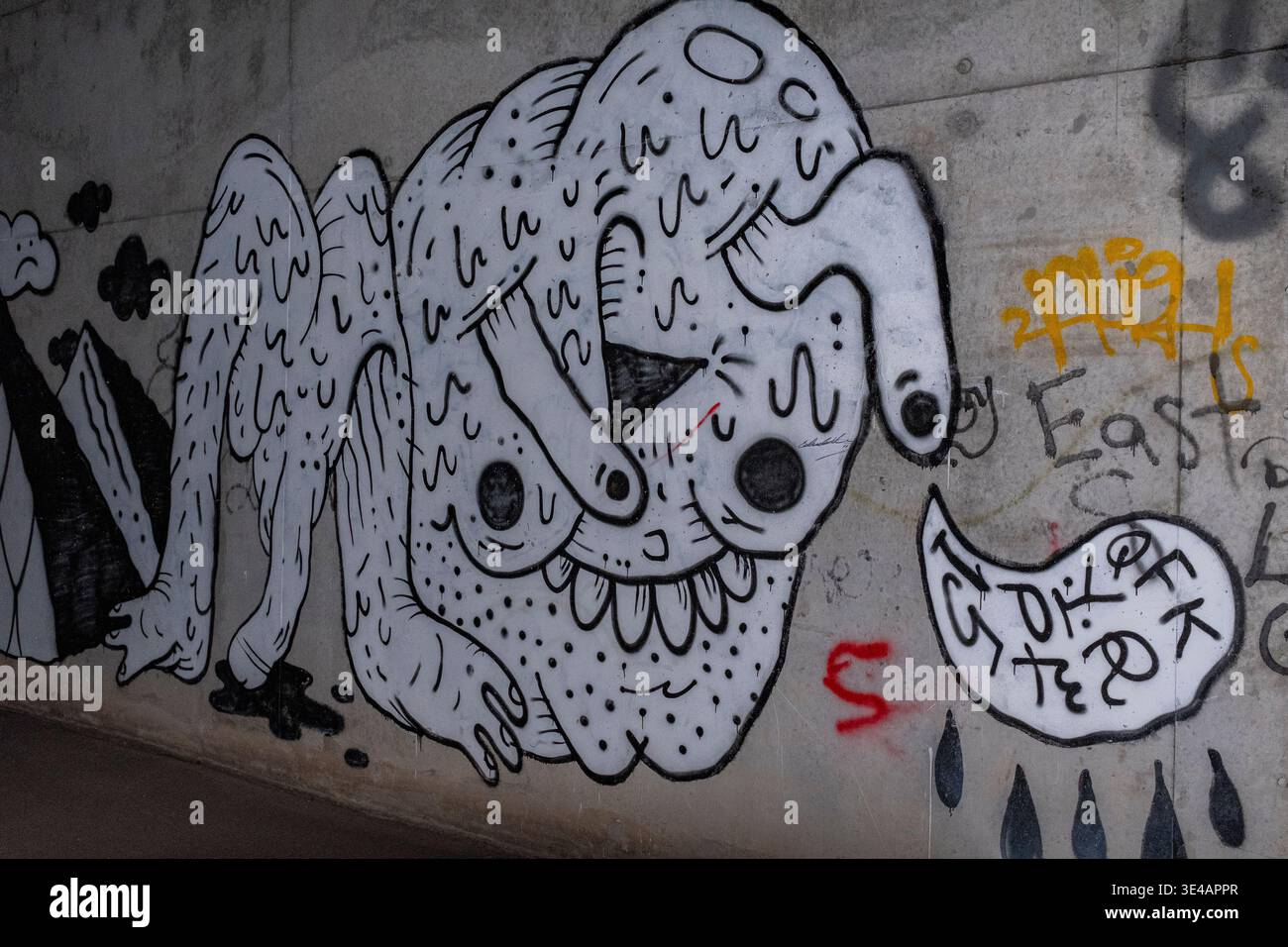 Graffiti im „Hell's Gate Tunnel“ Albuquerque, New Mexico Stockfoto