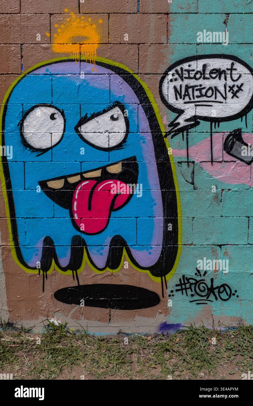 Graffiti im „Hell's Gate Tunnel“ Albuquerque, New Mexico Stockfoto
