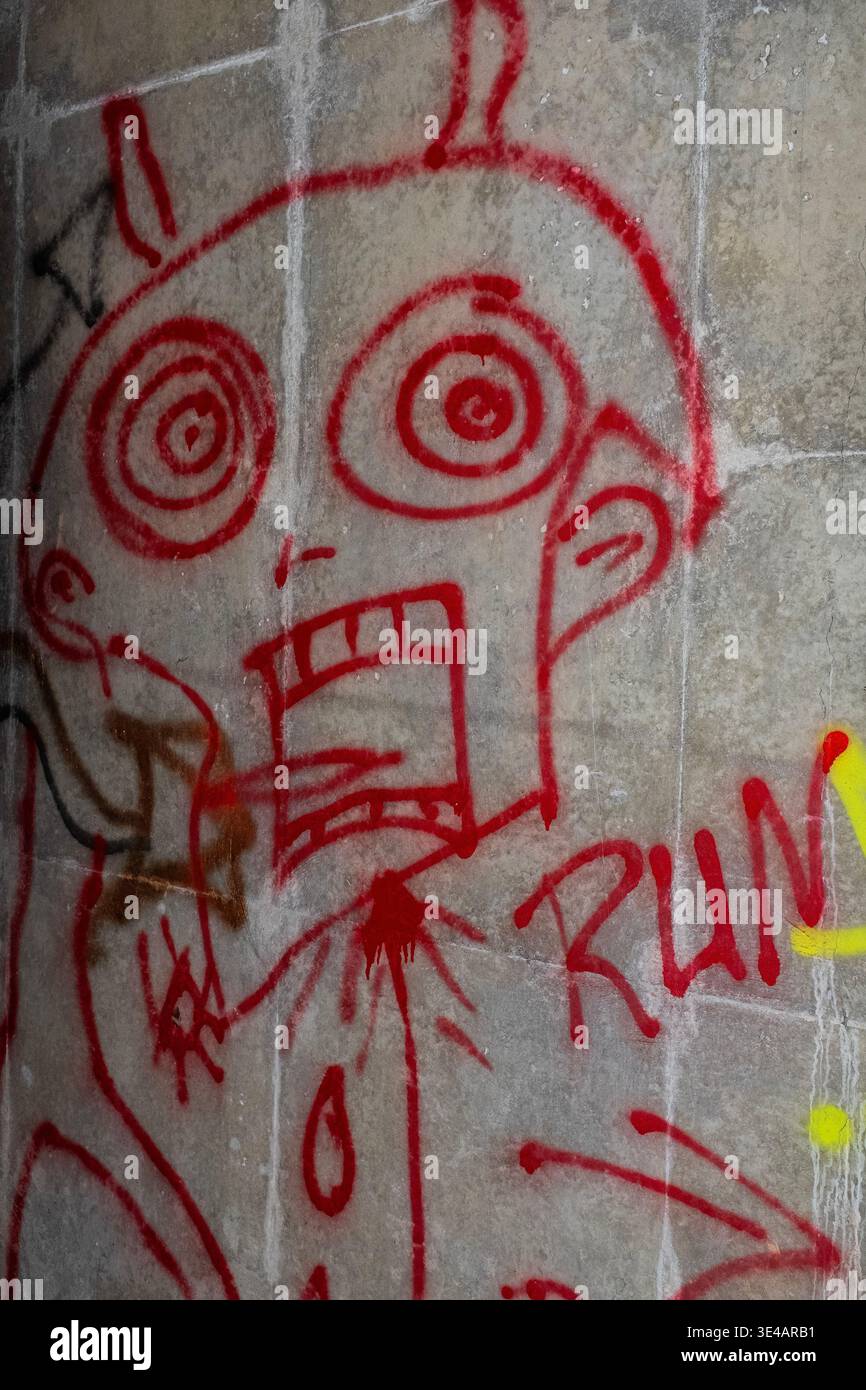 Graffiti im „Hell's Gate Tunnel“ Albuquerque, New Mexico Stockfoto