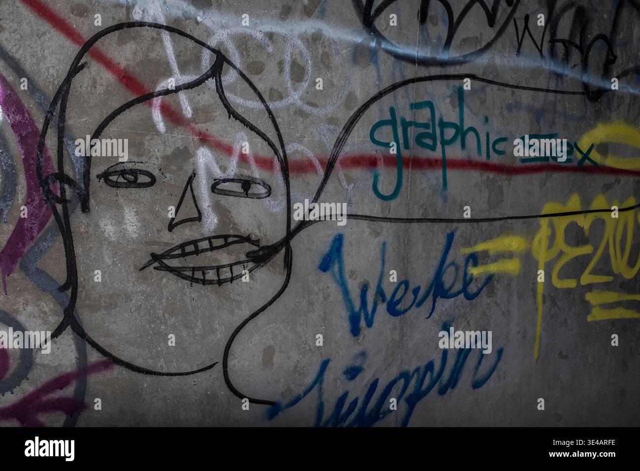 Graffiti im „Hell's Gate Tunnel“ Albuquerque, New Mexico Stockfoto