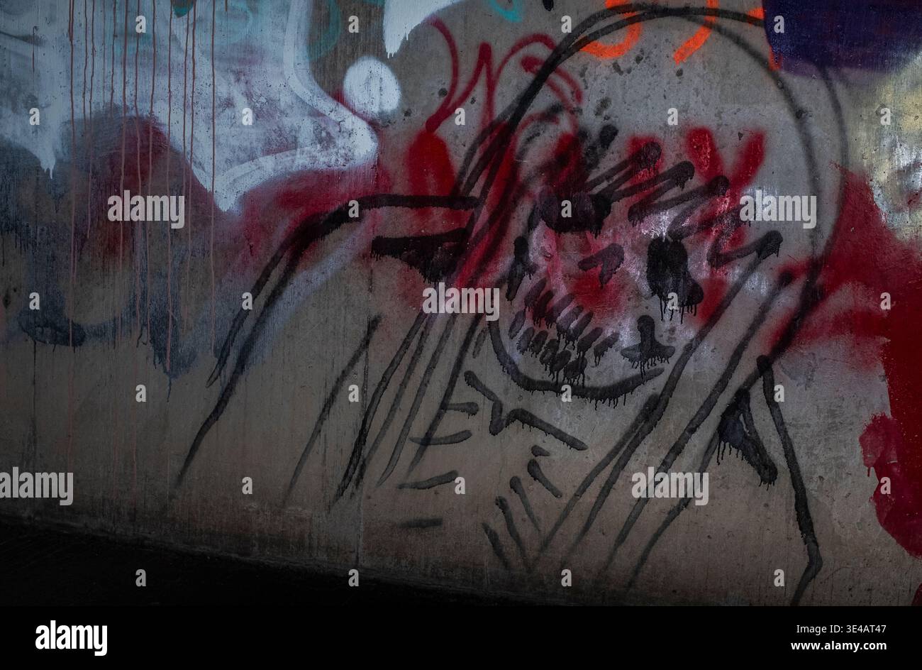 Graffiti im „Hell's Gate Tunnel“ Albuquerque, New Mexico Stockfoto