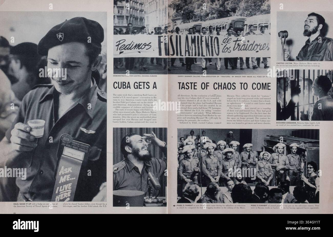 Vintage Life Magazine 2. November 1959 veröffentlicht artikel über Kuba und Castro, USA Stockfoto