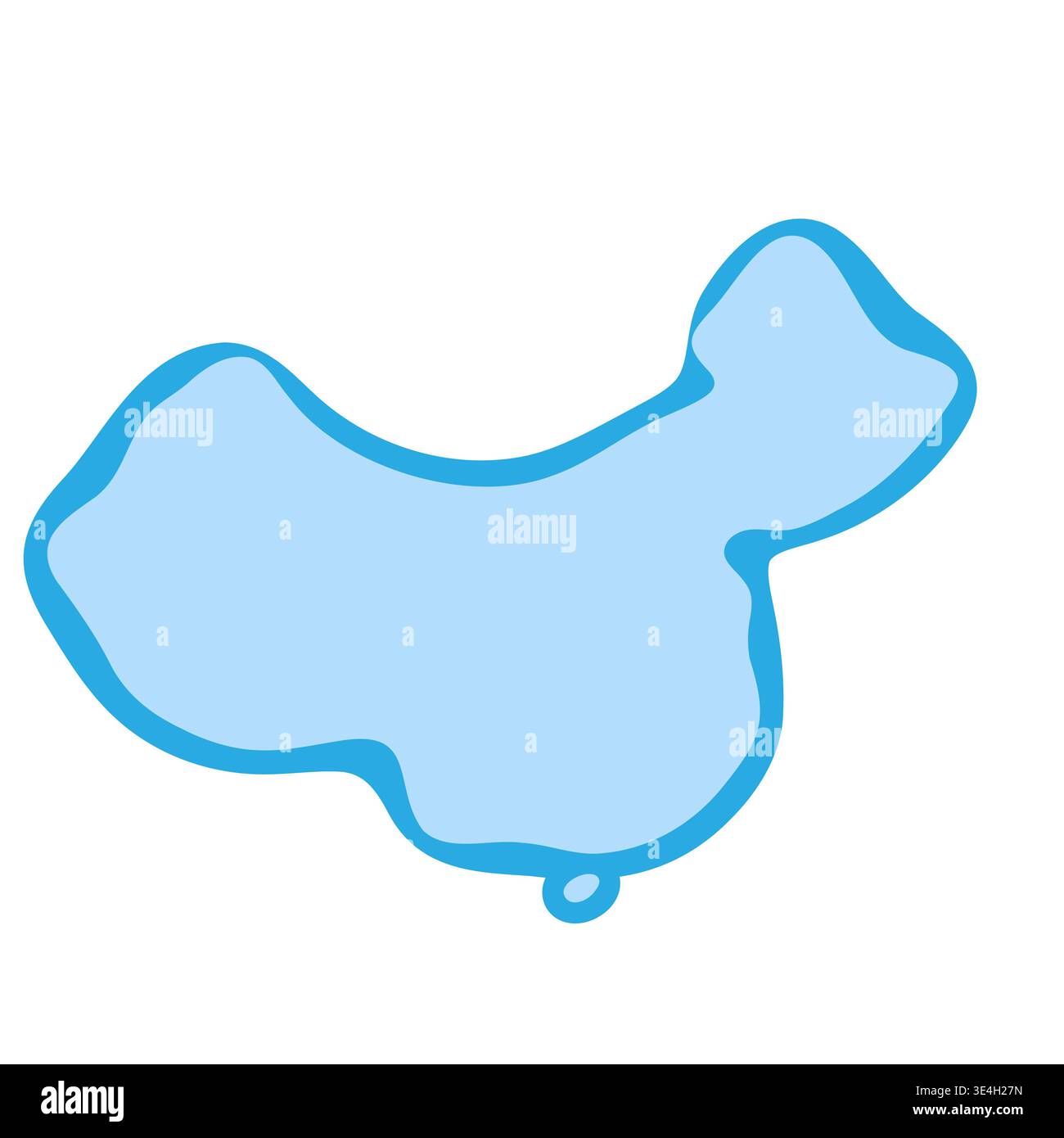 Silhouette des China Country. Silhouette der Vektorzuordnung. Blaue, glatte Form wie Wassertropfen oder Spritzer Stock Vektor