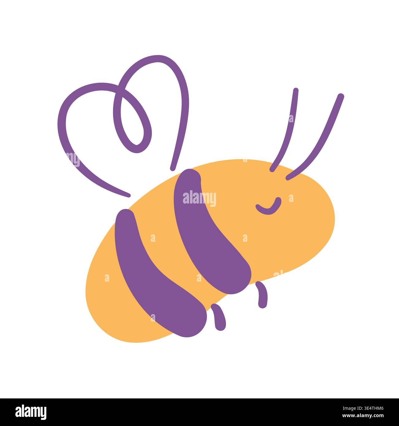 Bienenvektor flache Illustration, Honigbiene isoliert auf weißem Hintergrund Stock Vektor