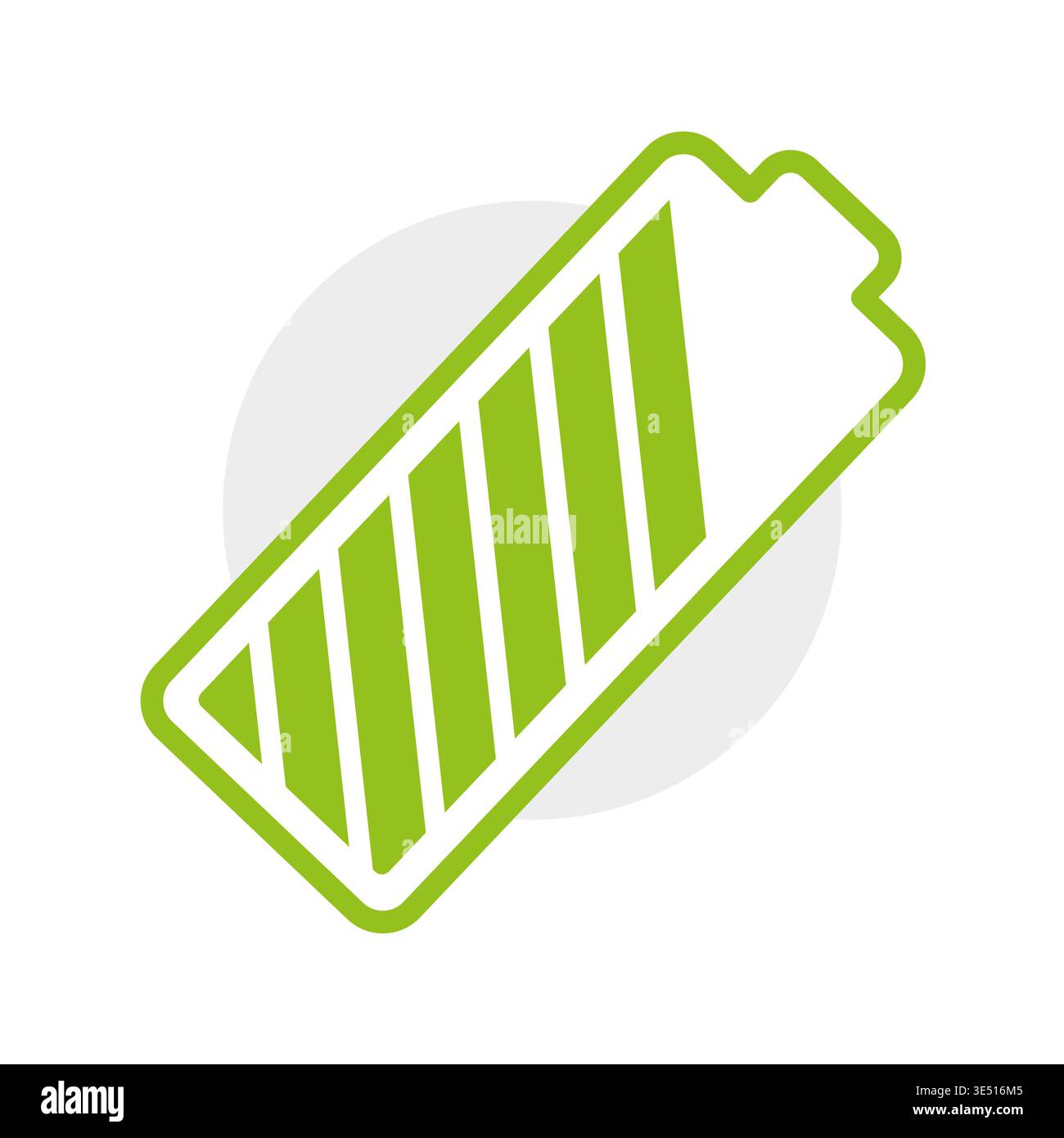 Grünes Batteriesymbol. Symbol für ECO-Leistung. Vektor der Energiezelle. Ladestatus Neigen. Nur manueller Vektor. Kein autotrace verwendet Stock Vektor