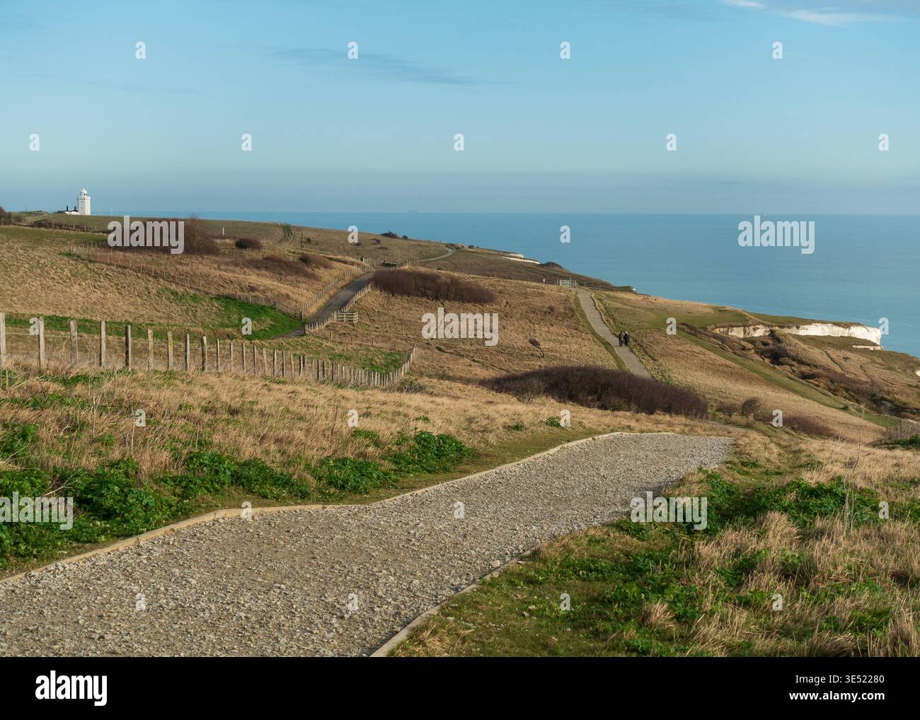 Coastal.Path,South Foreland,Lighthouse,White Cliffs,Dover,Kent,England,UK Stockfoto