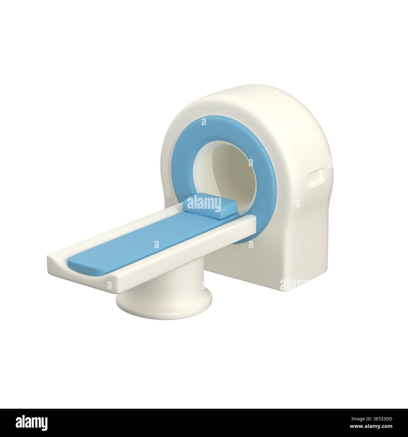 Stilisierter MRT-Scan isoliert auf weißem Hintergrund, 3D-Abbildung Stockfoto