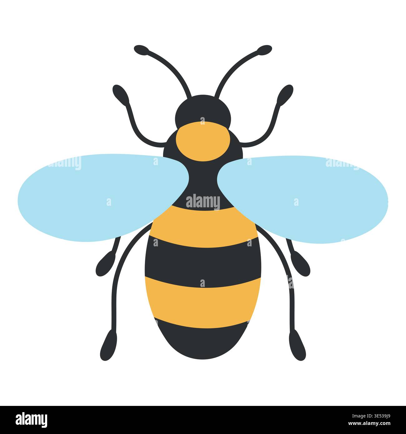 Einfache Illustration einer Biene, einer Wespe, einer Hornissen, einer Hummel. Vektorillustration auf weißem Hintergrund isoliert. Handgezeichnet. Flacher STYLE. Stock Vektor