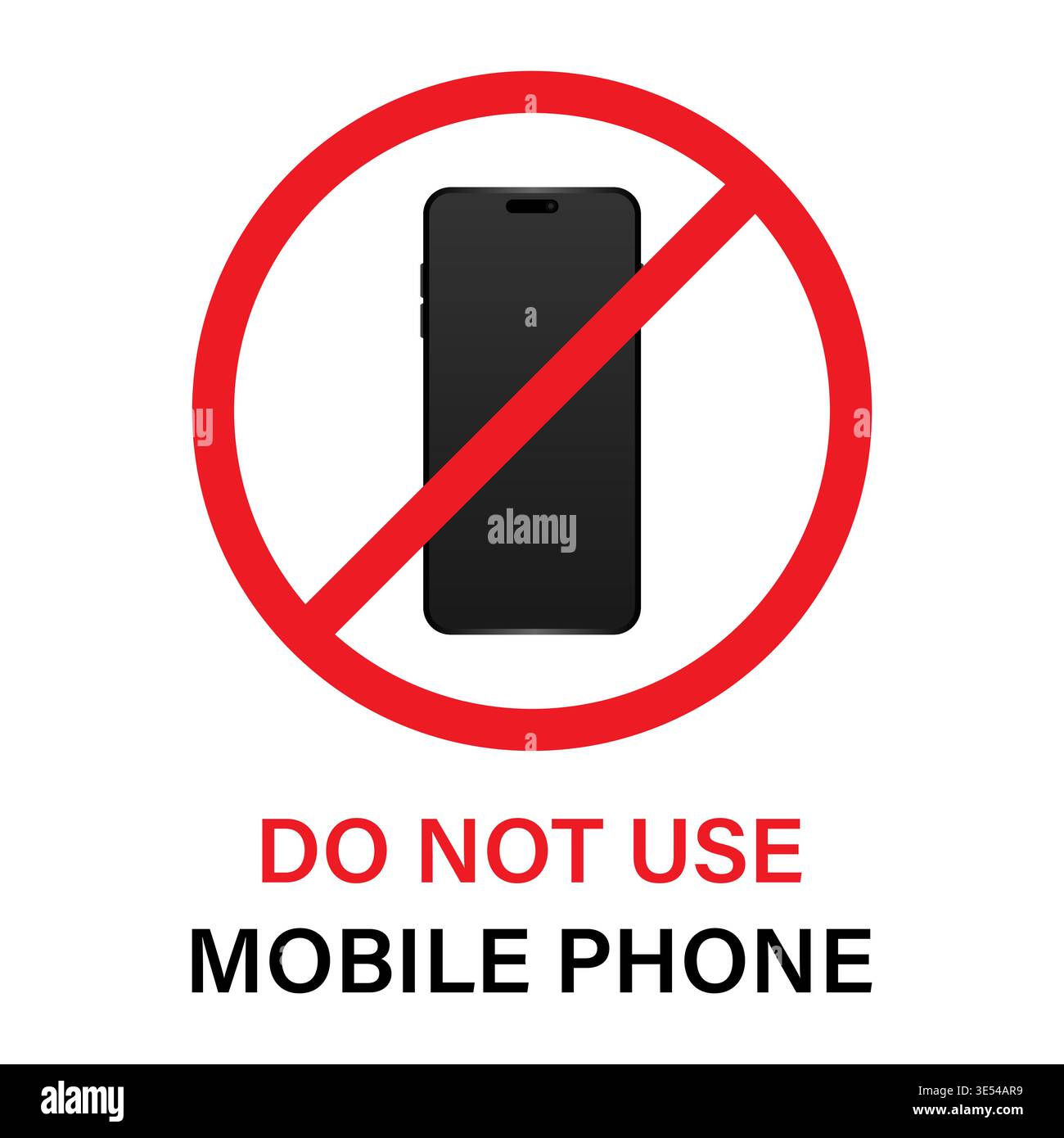 Kein Mobiltelefon. Kein Mobiltelefon-Vorzeichen. Telefon Nicht Zulässig. Keine SMS oder Anrufe. Vektorabbildung. Stock Vektor
