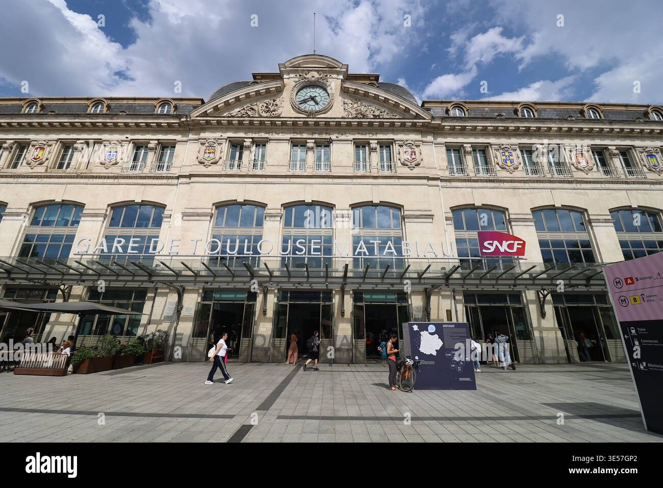 Bahnhof Toulouse Matabiau, Außenansicht, Stadt Toulouse, Departement Haute-Garonne, Frankreich Stockfoto