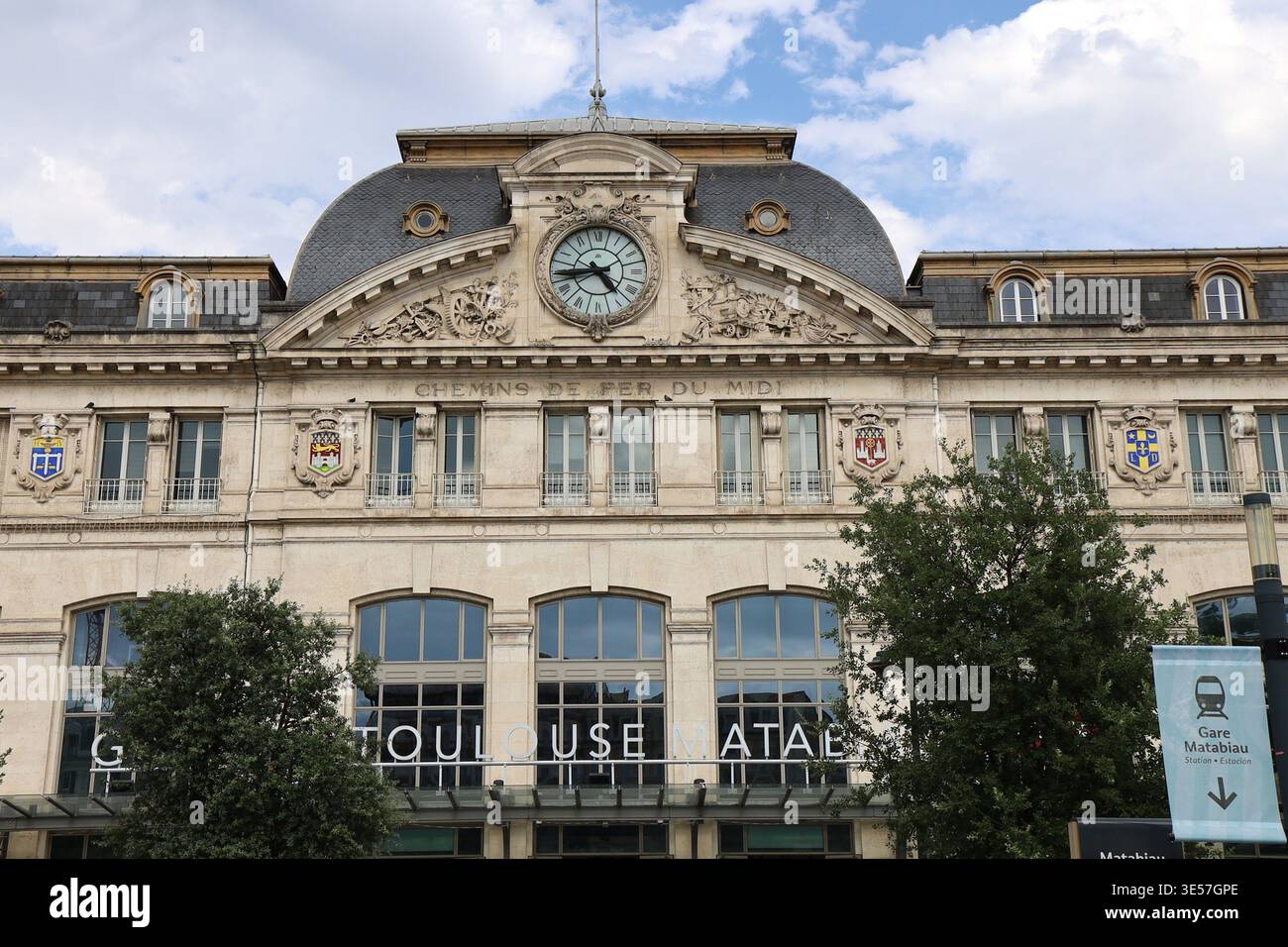 Bahnhof Toulouse Matabiau, Außenansicht, Stadt Toulouse, Departement Haute-Garonne, Frankreich Stockfoto