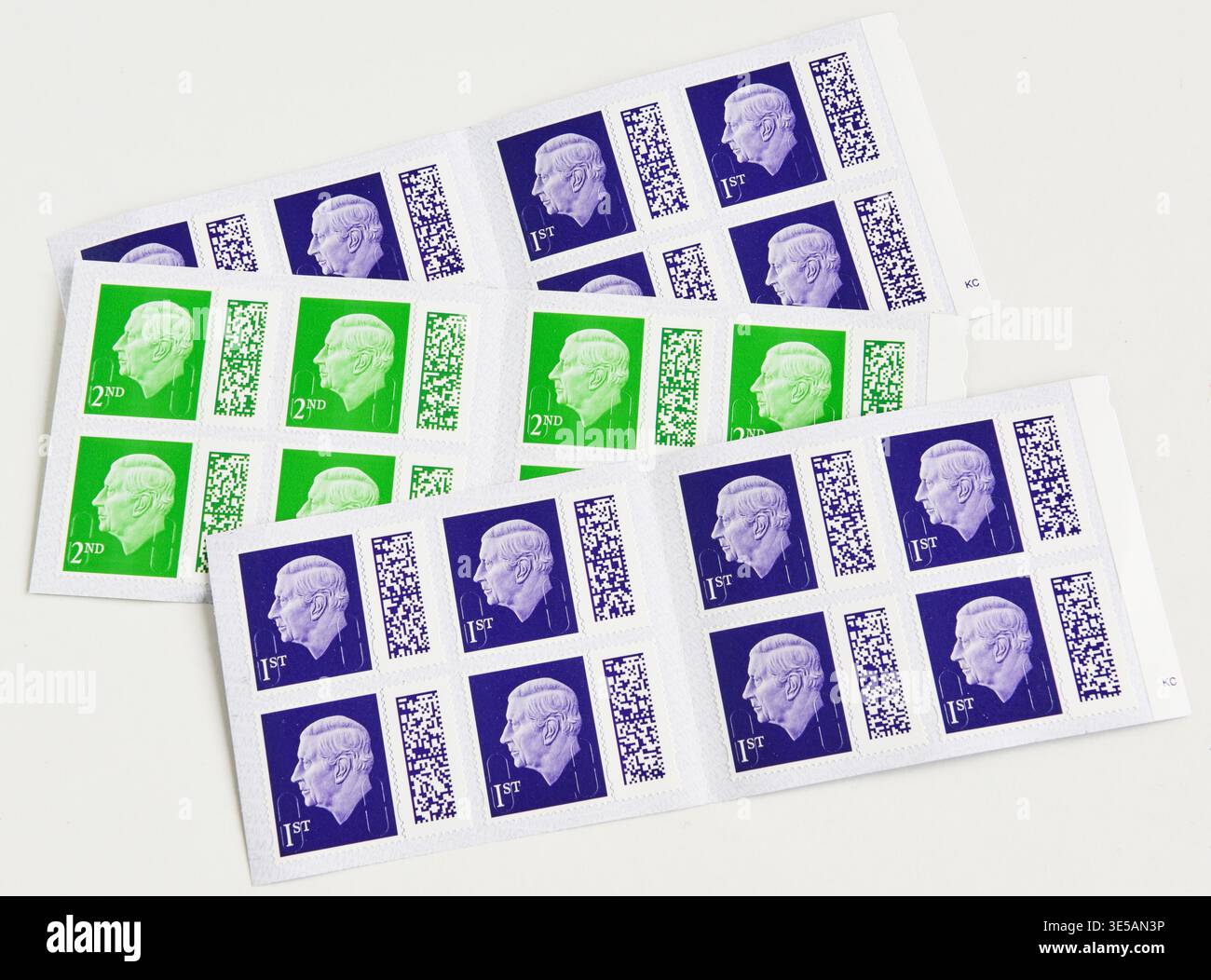 Poststempel. !St und und 2. Klasse Stempel. Stockfoto