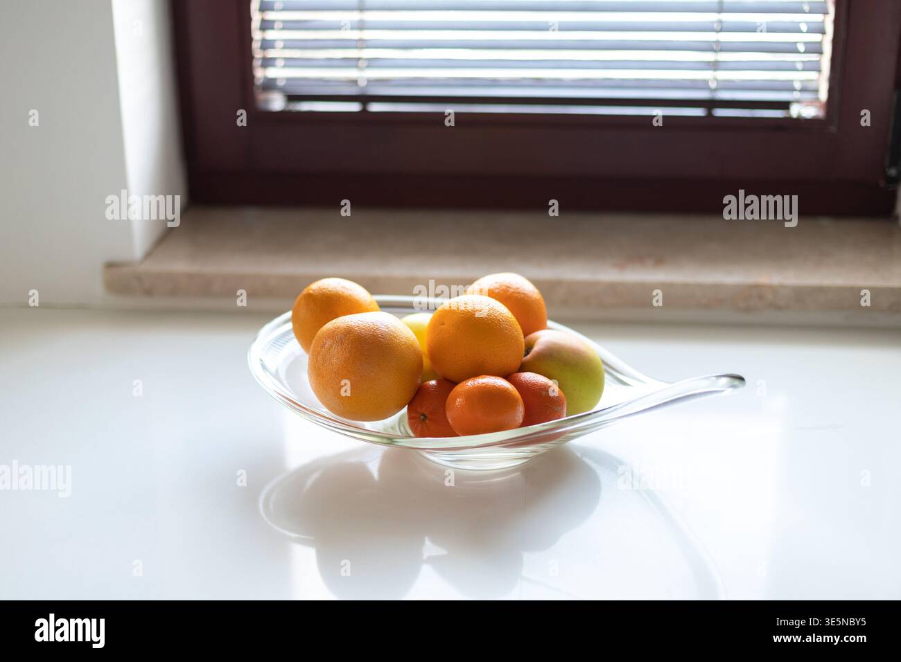 Verschiedene Arten von Zitrusfrüchten auf hellem Hintergrund Stockfoto