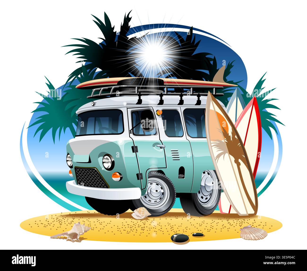Cartoon-Camper. Stockfoto