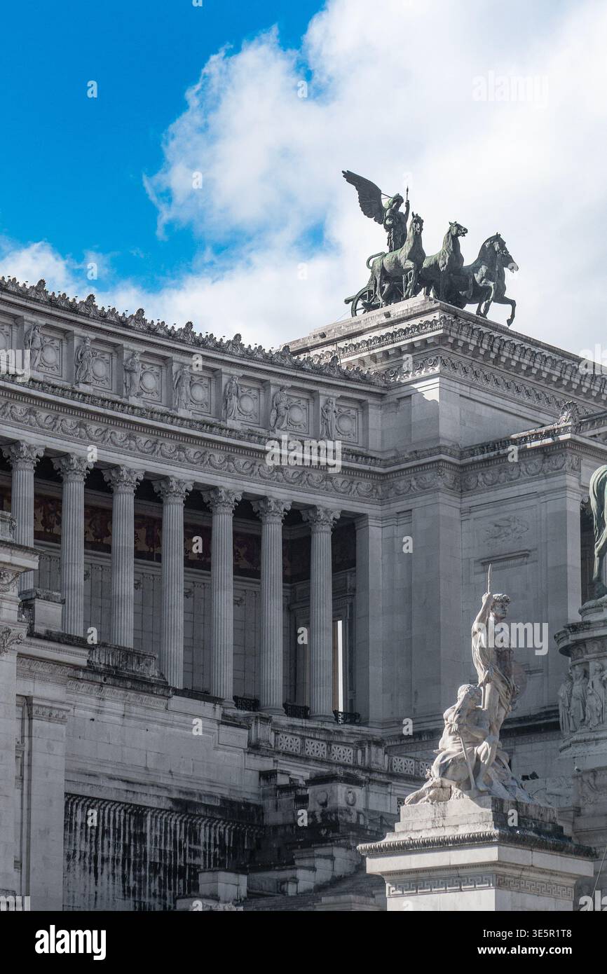 Blick auf die künstlerischen und architektonischen Werke im Vittoriano, Rom-Stadt, Italien Stockfoto