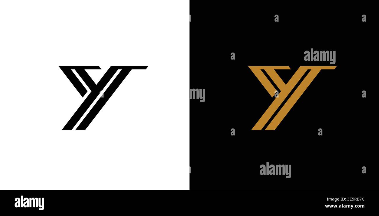 Starkes und modernes Logo mit Y-Initialen Stock Vektor