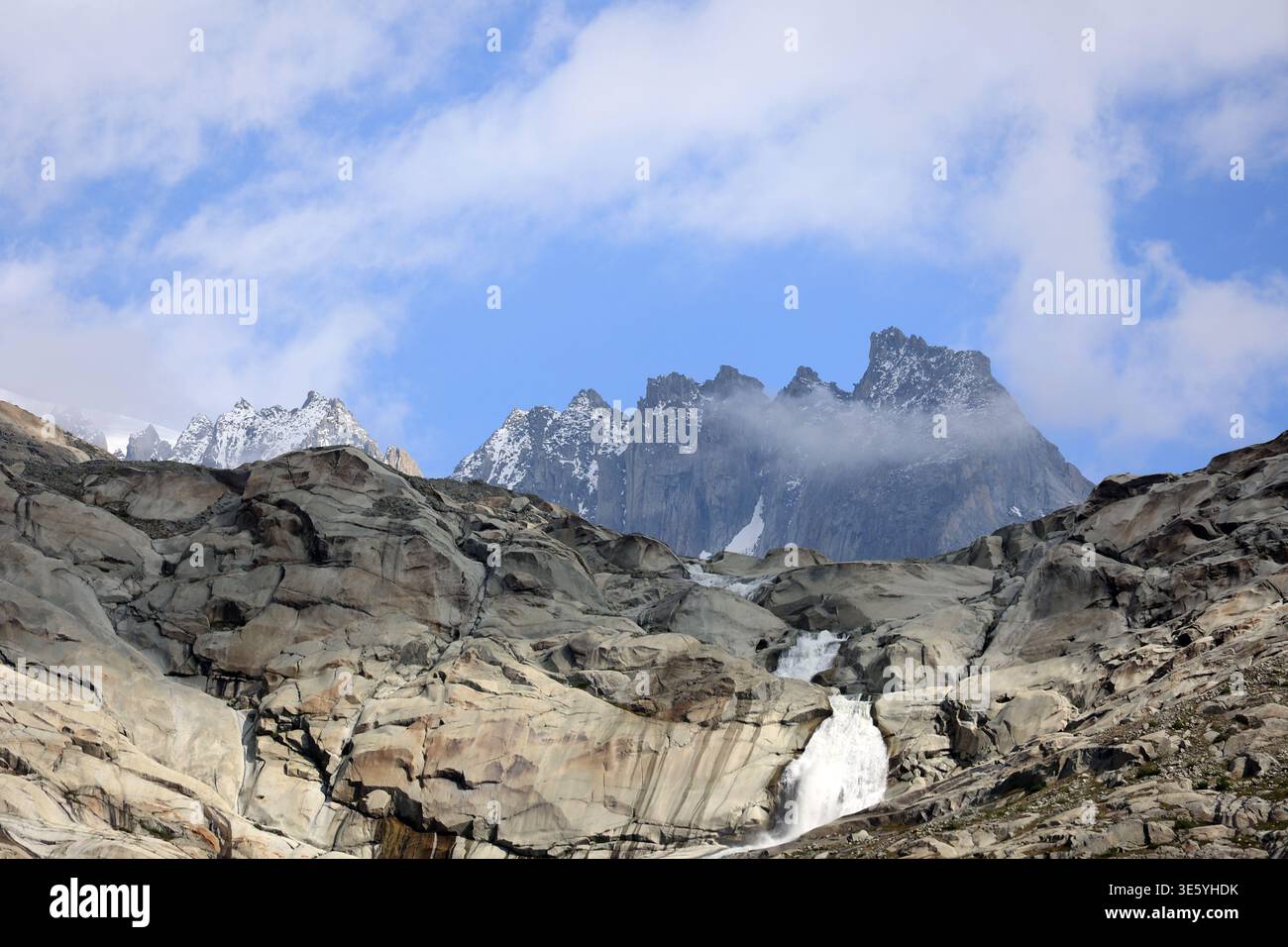 Die Quelle der Rhone im Kanton Wallis Stockfoto