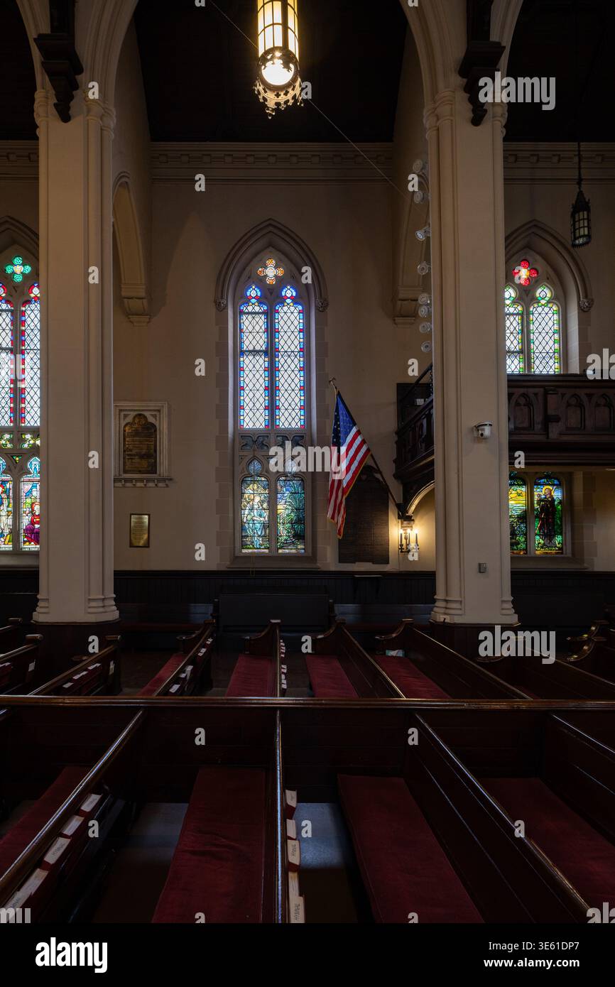 Historische St. John's Episcopal Church of Detroit, Michigan am 5. März 2024 Stockfoto