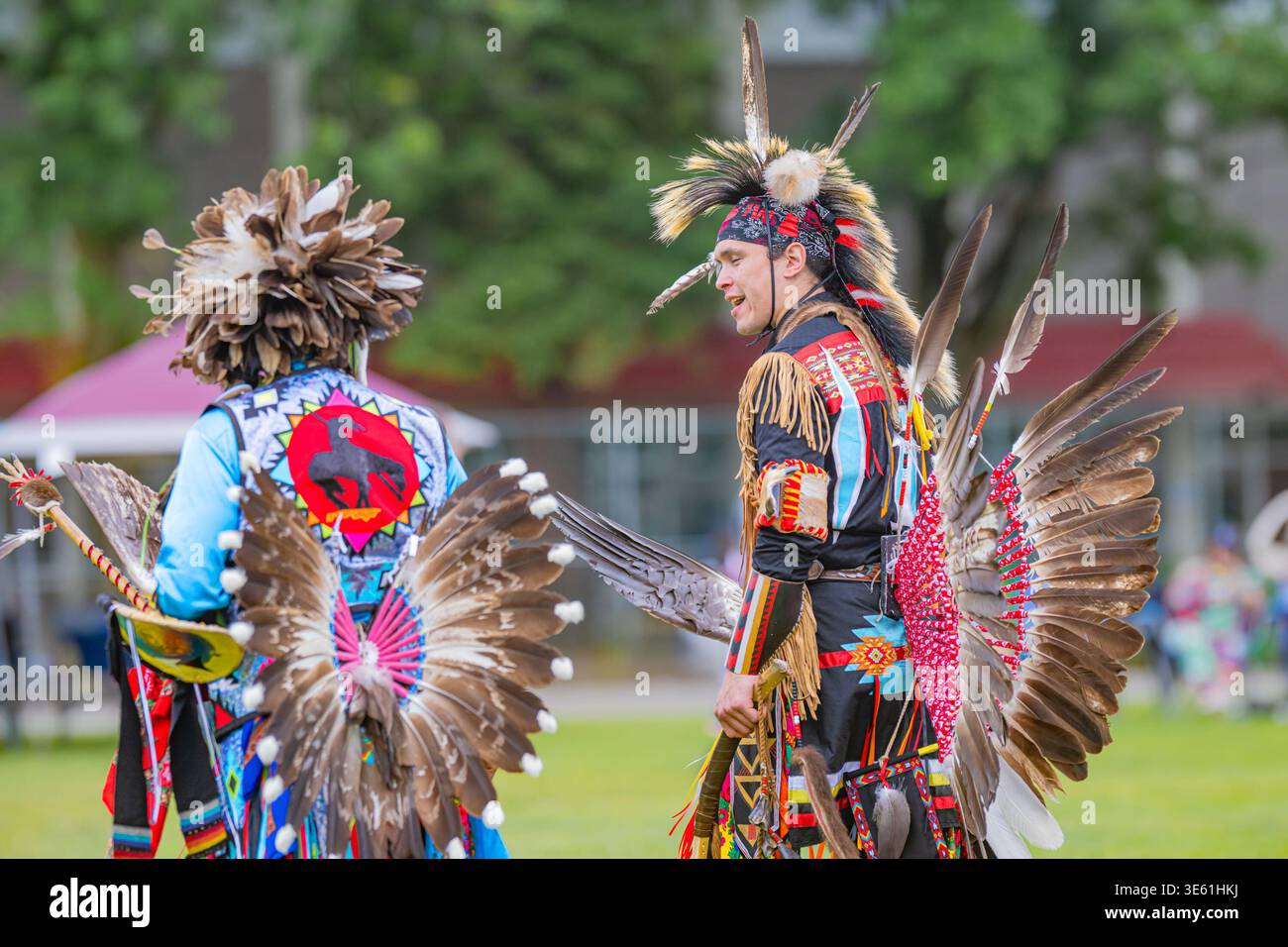 Pow Wow Dancers, National Indigenous Peoples Day, Vancouver, British Columbia, Kanada Stockfoto
