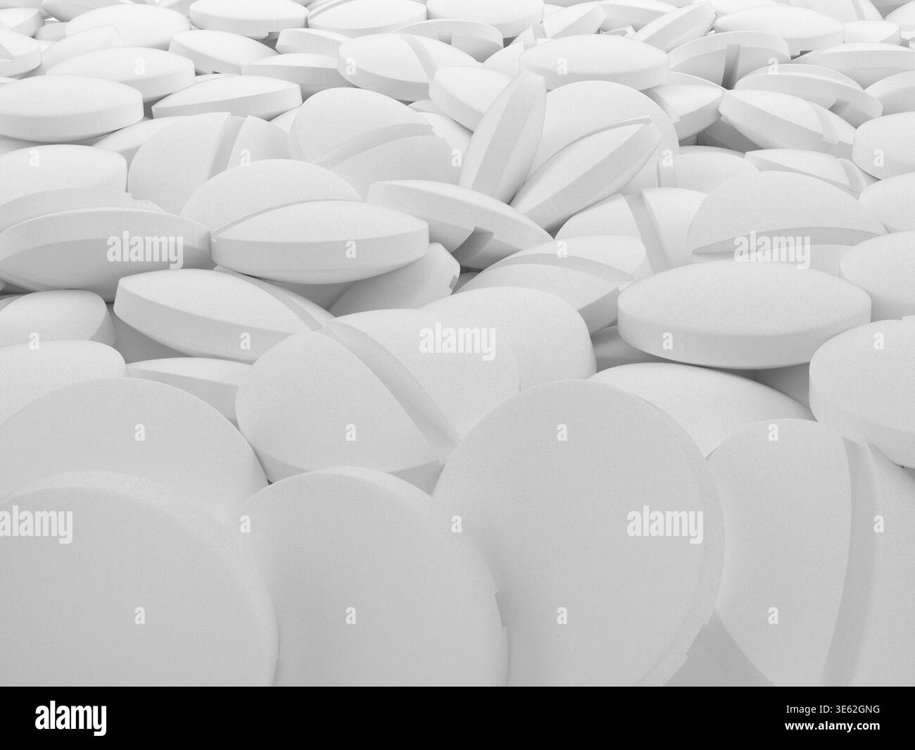 Hintergrund von Pillen. 3D-Abbildung. Stockfoto