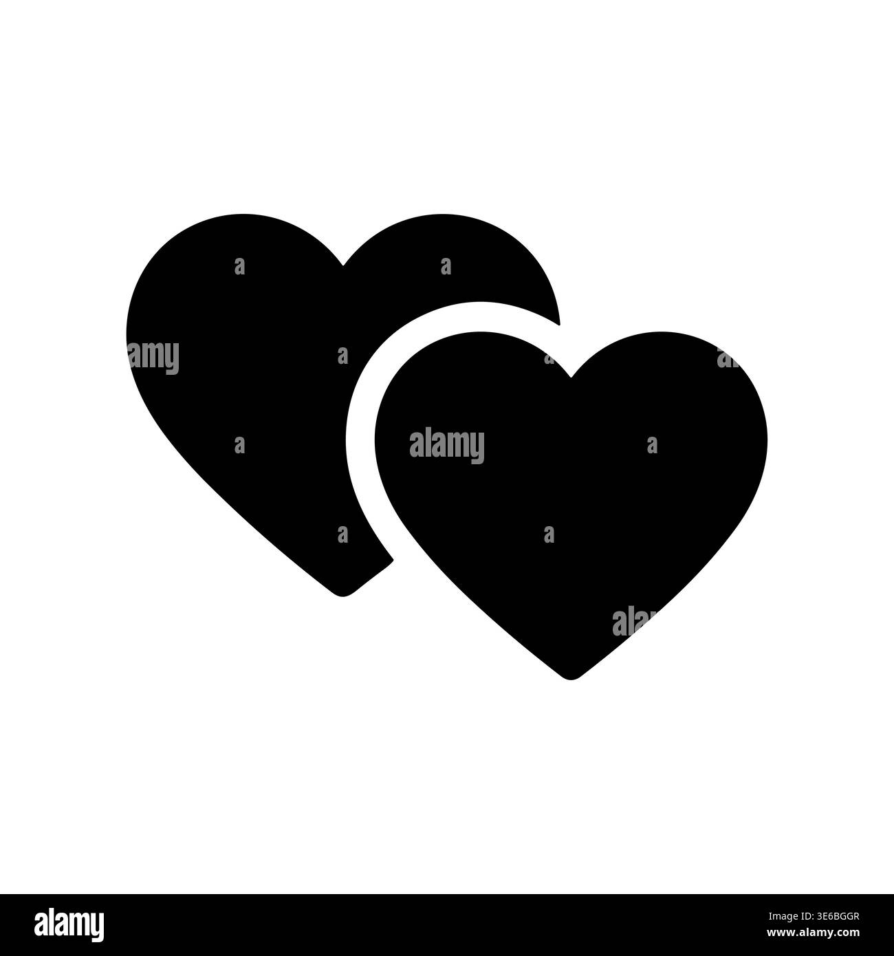Illustration der Vektorsymbole mit zwei Herzen im minimalistischen Stil Stock Vektor